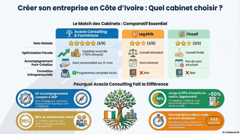 Comparatif des Cabinets de Création d'Entreprise en Côte d'Ivoire